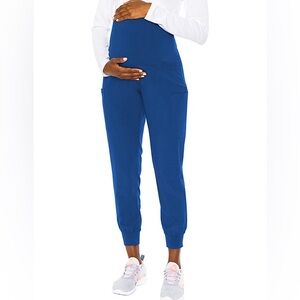 MEDCOUTURE Maternity 4 pockets scrub jogger pants size Large Royal Blue color